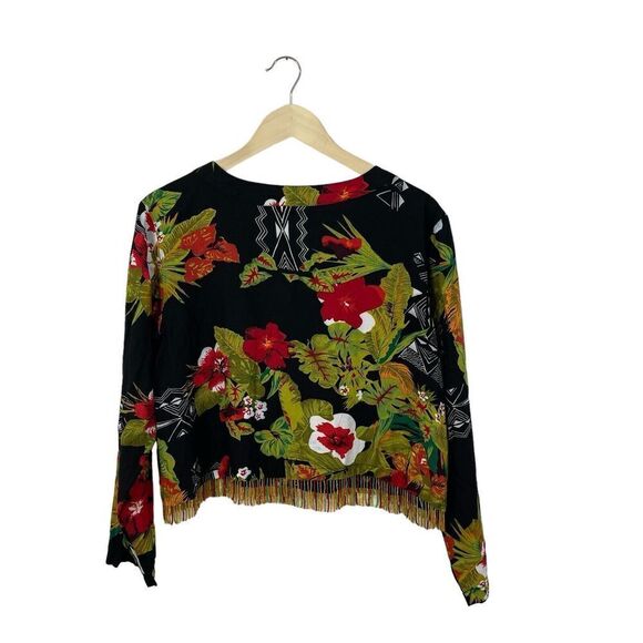 Vintage Paradiso Large Top Shell Button Hawaiian Aloha Crop Beaded Womens - Picture 3 of 15